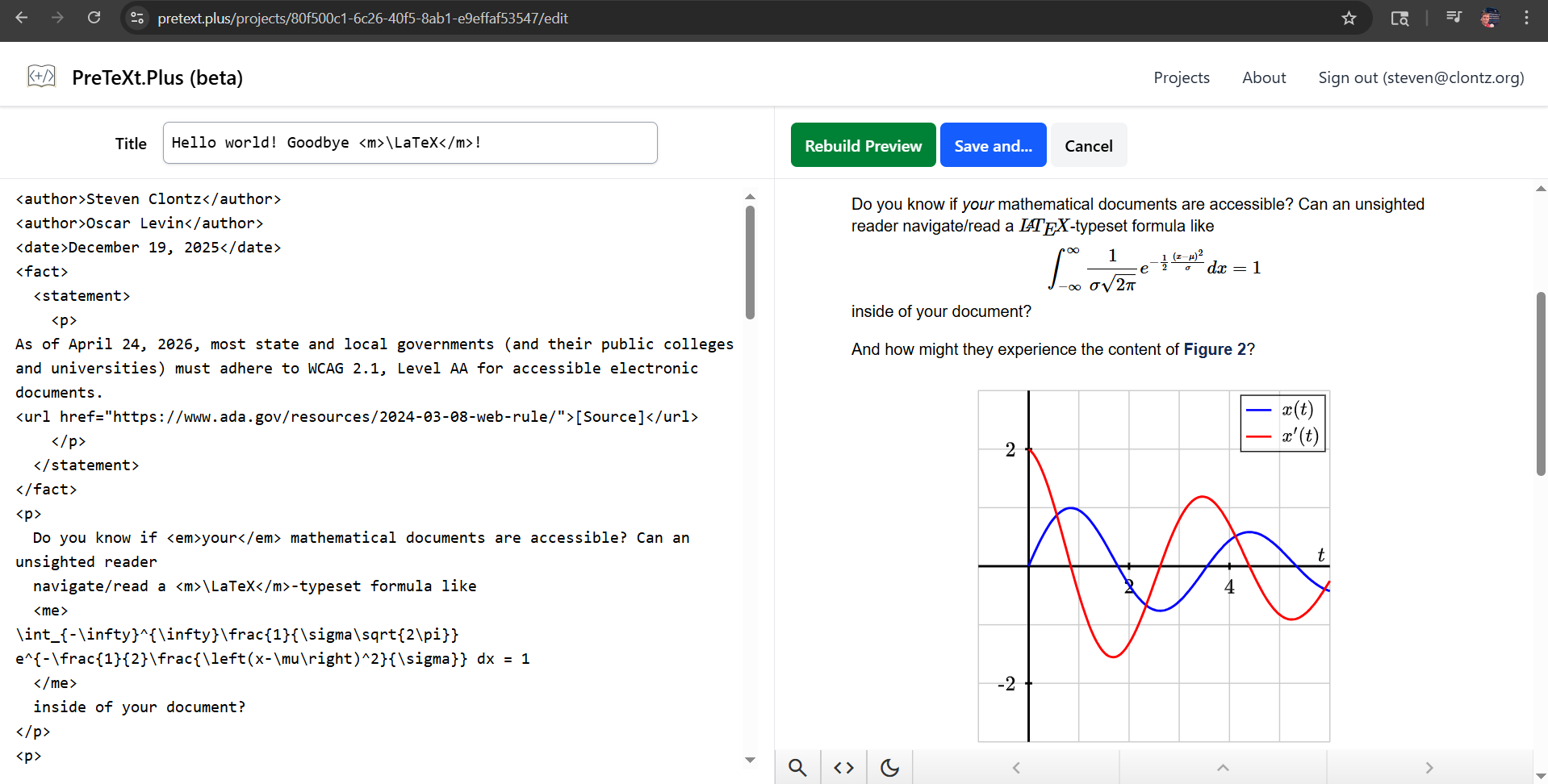PreTeXt.Plus editor screenshot